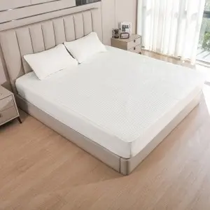 Luxury Cotton-Padded Brushed Fabric Quilted Waterproof Mattress Protector
